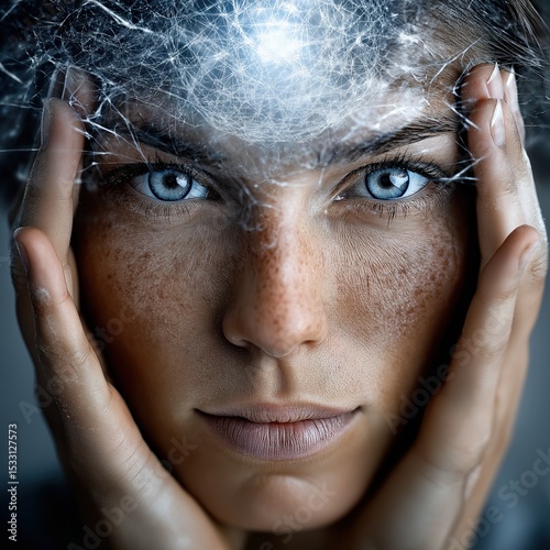 Enlightenment. The power of my mind. The inner truth. A flash of inspiration came into my mind. Bright light over me. I gain new knowledge. Symbolism for transcendence, mindpower, concentration.