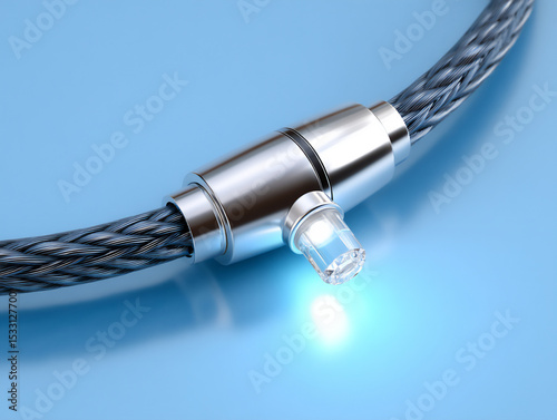 sharp focus on the smooth, polished surface of a piece of modern jewelry (necklace or earring) photo