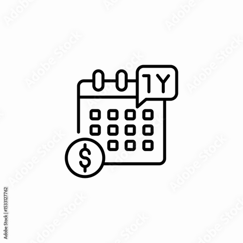 yearly payment icon sign vector