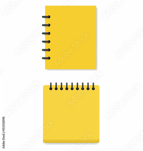 Yellow Spiral Notebook Flat Design Illustration
