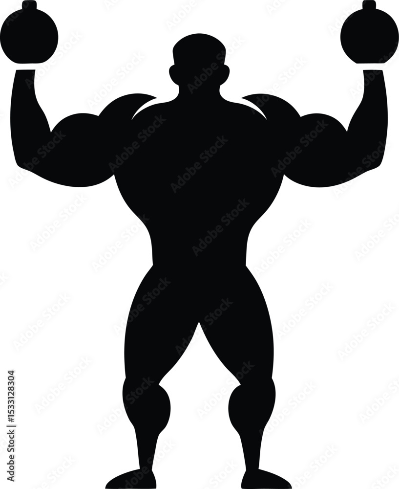 Fototapeta premium silhouette of a man exercising
