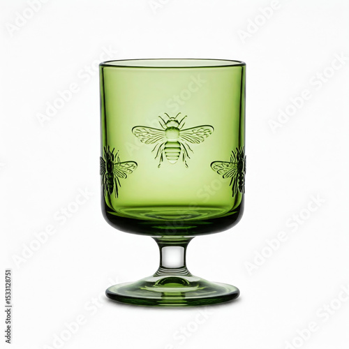 Beautiful glass glass insulated on white background