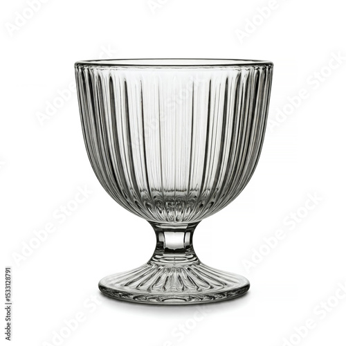 Insulated glass ice cream cremation bowl on white background