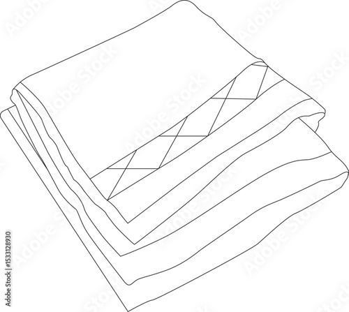 illustration of bathroom equipment, this illustration is a towel, which is ready to be colored by children who are learning to color.