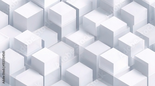 Pristine Isometric Grey Grid with Light Cubes for Modern Design