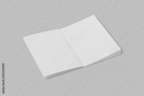 Blank opened book illustration for mockup