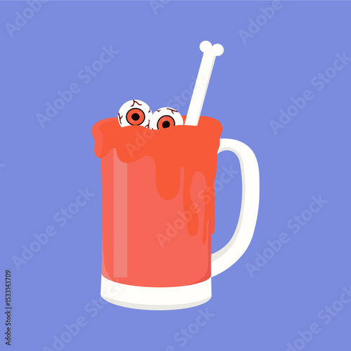 illustration of a drink pumpkin halloween