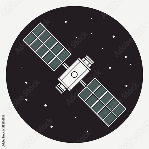  a lone satellite drifts through the vast cosmic