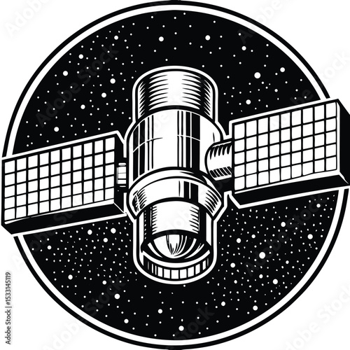  a lone satellite drifts through the vast cosmic