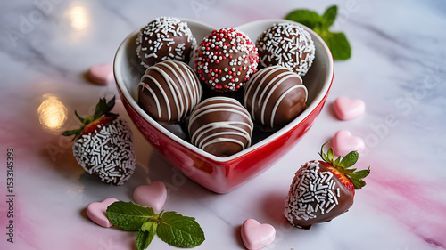 Valentine's Day Chocolate-Covered Strawberries and Truffles