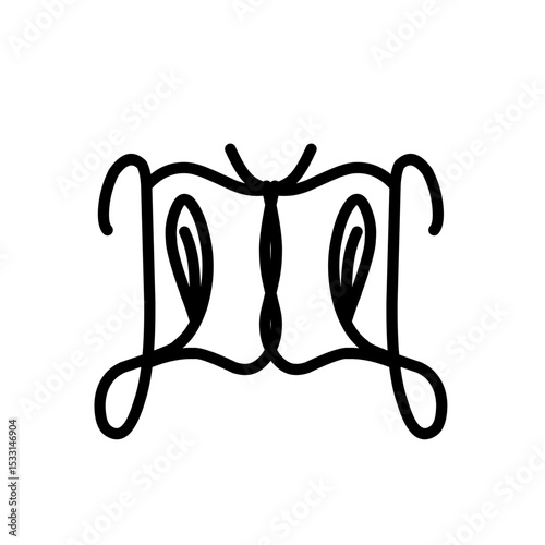 Abstract Black Ornament on white Background
