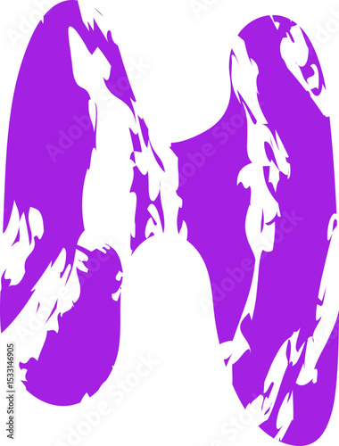 Roughly drawn shape resembling the letter H with curves and a smooth, textured fill.
