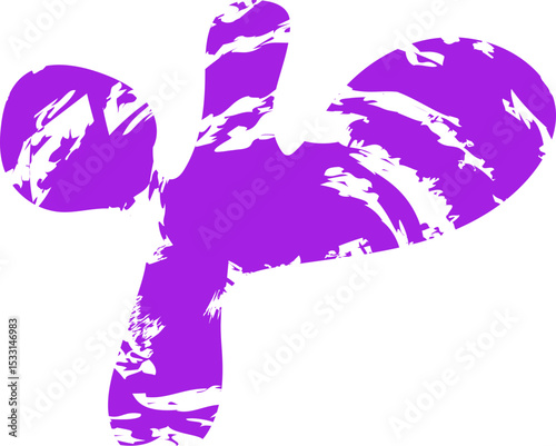 Roughly drawn shape with four curves and a smooth, textured fill.