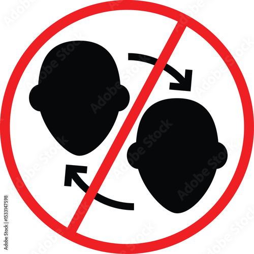 No Deepfake. Restriction Icon Symbol