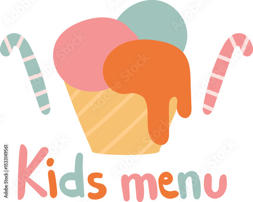 Kids Fresh Menu Ice Cream Logo