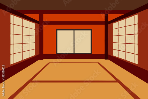 Empty new home interior with wooden floor, door, and window