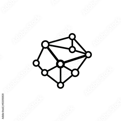 Vector icon of a network structure representing connections