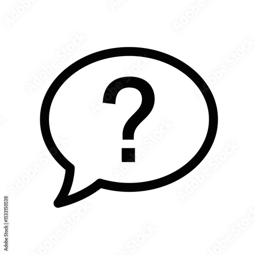 Vector icon of a speech bubble with a question mark
