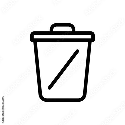Vector icon of a trash can representing waste disposal
