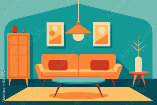 living room interior with sofa