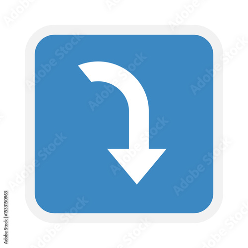 Arrow Pointing Rightwards Then Curving Downwards