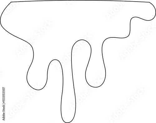 Outline of a large, flowing mass of dripping liquid.