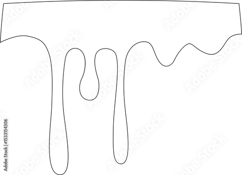 Single droplet suspended in midair, outlined with a smooth curve.