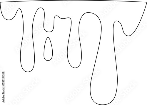 Thick melting fluid shape with smooth curved edges and flowing appearance.