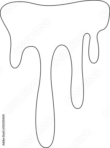 Droplet gradually thickening at the base, forming a smooth curve.