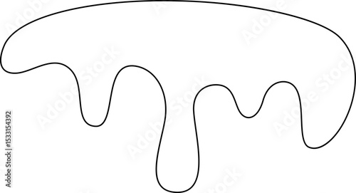 Flat liquid surface with a thick, flowing outline and rounded edges.