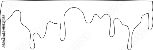 Continuous wavy sheet of liquid with dripping edges and smooth curves.