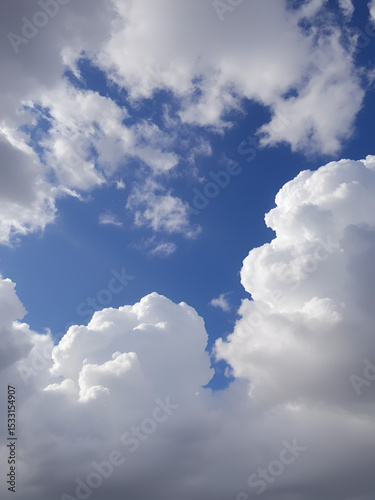 Cumulus de beau temps, entrecoupant un magnifique ciel bleu