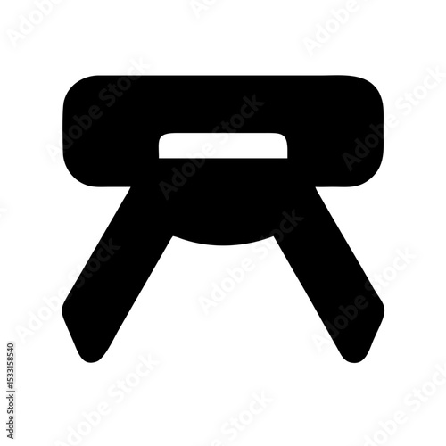 Martial Arts Belt Solid Black Icon:
Solid black icon of a martial arts belt, symbolizing achievement, discipline, and rank in karate, judo, taekwondo, and related sports.