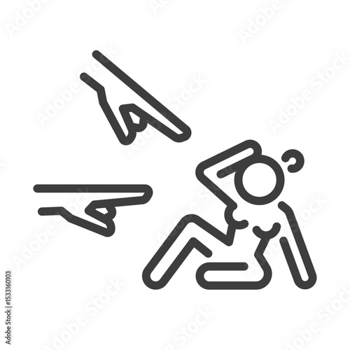 violence against women clip art icon symbol, relationship difficulties, psychological abuse, domestic violence, sex discrimination, unhealthy living, isolated line vector illustration