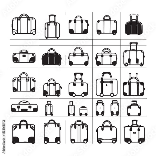 Collection of train and subway car icons