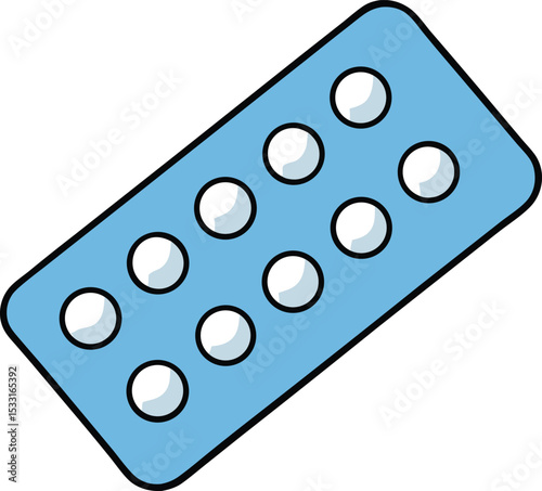 medicine blister icon clipart vector on transparent background