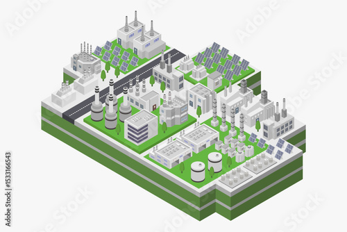 Green hydrogen power plant isometric