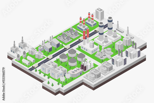 Natural gas power plant isometric