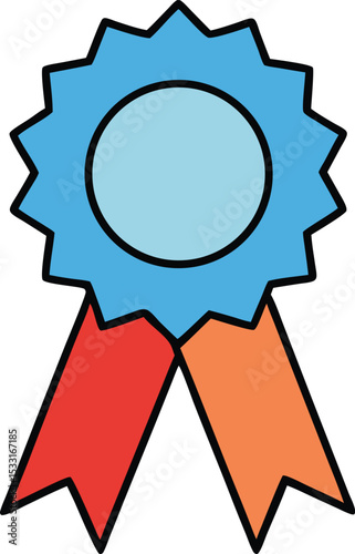 ribbon-award icon clipart vector on transparent background	
