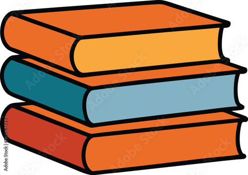 stack of books icon clipart vector on transparent background	
