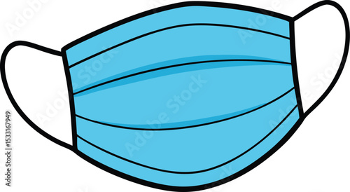 surgical mask icon clipart vector on transparent background	
