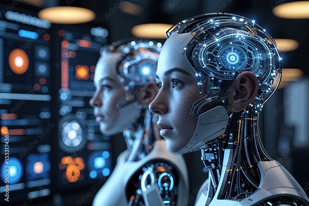 Fototapeta premium Advancements in Technology Exploring Digital Intelligence and Machine Learning Innovations