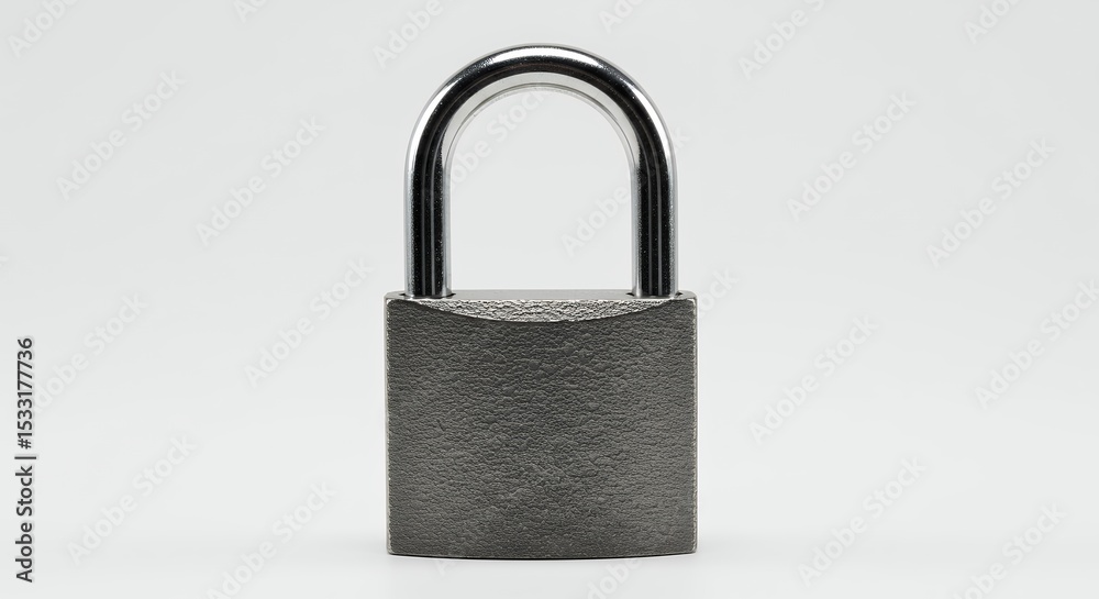 Naklejka premium Gray padlock isolated on white background
