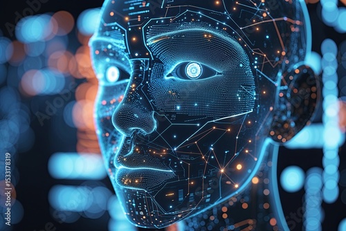 Exploring Semi-Abstract 3D Digital Faces in Data Cybersecurity and Modern Technology