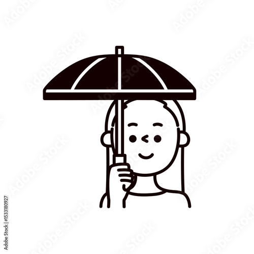 日傘をさす人物イラスト