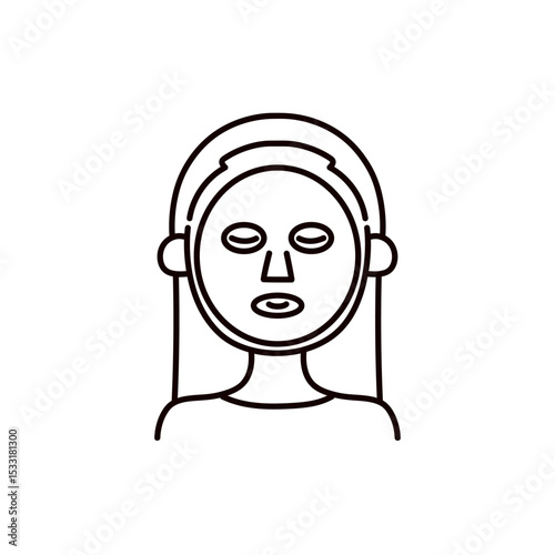 パックをする人物イラスト