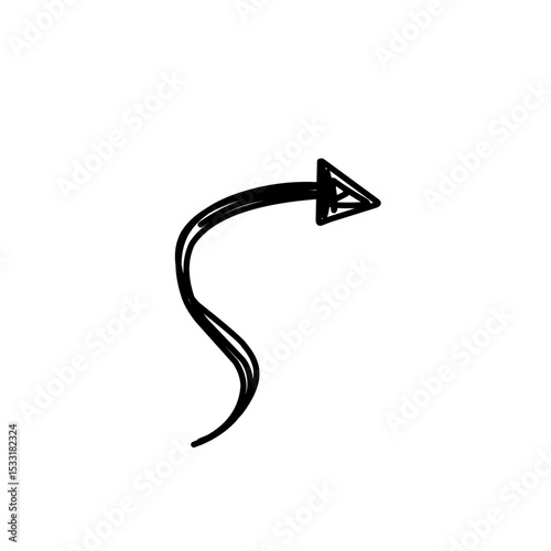 arrow doodle sign icon