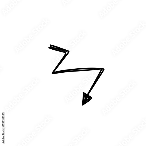 arrow doodle sign icon