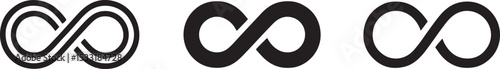 Vector illustration of black infinity symbols demonstrating concepts of time and eternity
