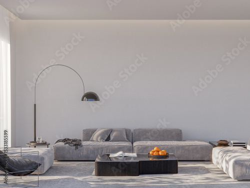 Modern Minimalist Living Room with Natural Light